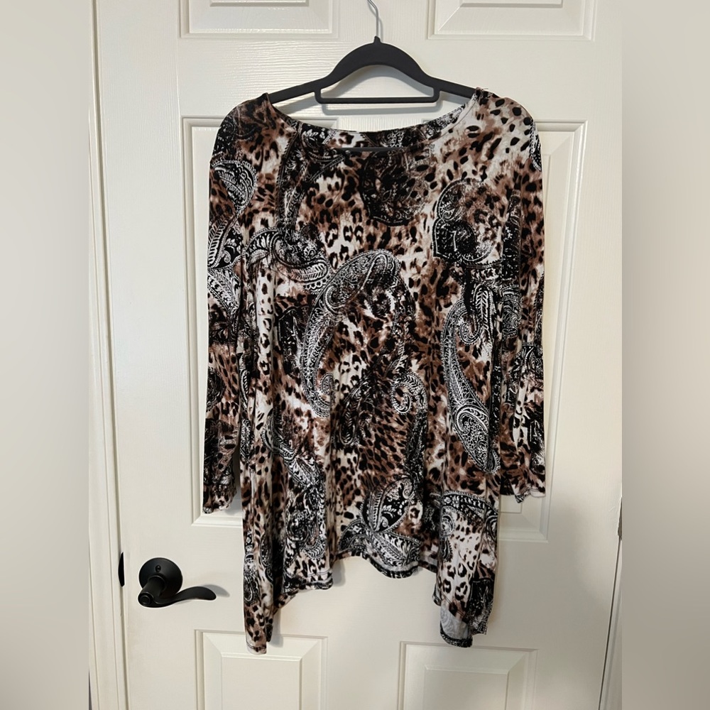 Ruby Rd petite XL PXL blouse animal print